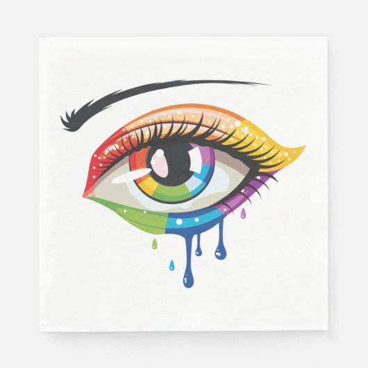Geschilderde ogen servet (Voorkant)