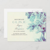 Geschilderde Old Tree  Save the Date briefkaarten (Voorkant / Achterkant)