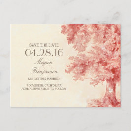 Geschilderde Old Tree  Save the Date briefkaarten