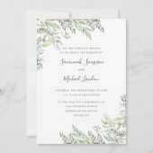 Geschilderde olijven en bladeren waterverf bruilof kaart (Voorkant)
