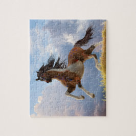 Geschilderde oorlogspaard legpuzzel