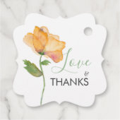 Geschilderde oranje bloemen aquarel klaprozen bedankjes labels (Achterkant)