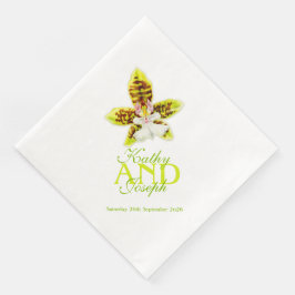 Geschilderde orchidee bloembruiloft genaamd papier servet
