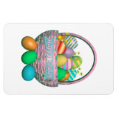 Geschilderde paaseieren in een mand magneet (Horizontaal)