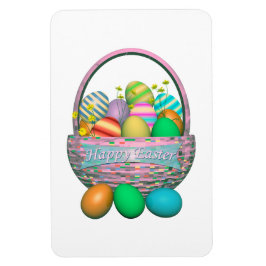 Geschilderde paaseieren in een mand magneet