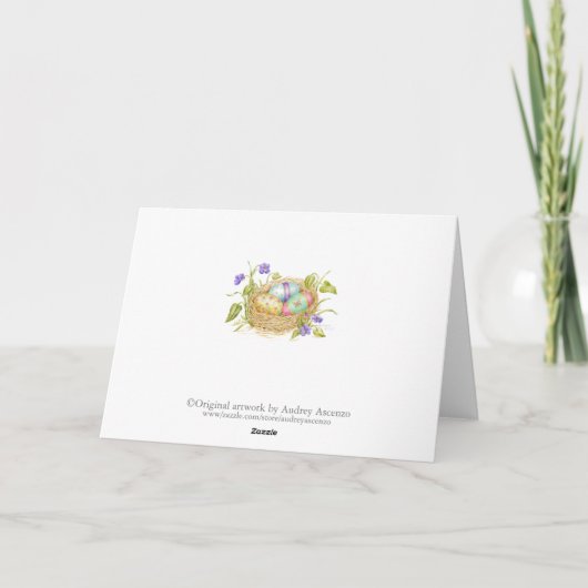 Geschilderde Paaseieren in Nest Spring Natuur Joy Kaart (Achterkant)