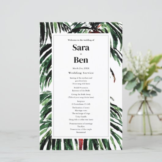 Geschilderde palmbomen Modern Beach Wedding (Staand voorkant)