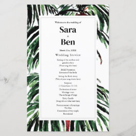 Geschilderde palmbomen Modern Beach Wedding