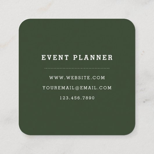 Geschilderde palmbomen vierkante visitekaartje (Achterkant)