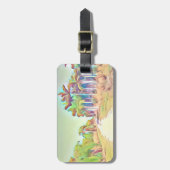 Geschilderde palmweg bagagelabel (Voorkant verticaal)