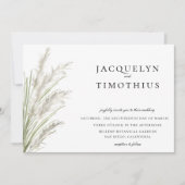 Geschilderde Pampas Grass Bruiloft Kaart (Voorkant)