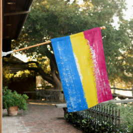 Geschilderde pansexuele trotsvlag huisvlag