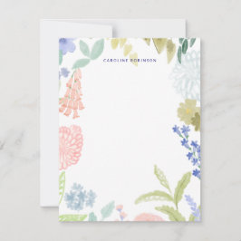 Geschilderde Pastel Lentetuin Notitiekaarten Notitiekaartje