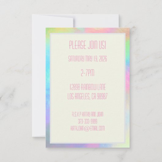 Geschilderde Pastels Uitnodiging (Achterkant)
