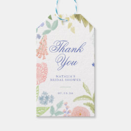 Geschilderde Pasteltuin Bruiloft Feest Favor Tag Cadeaulabel