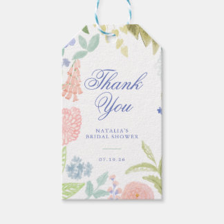 Geschilderde Pasteltuin Bruiloft Feest Favor Tag Cadeaulabel