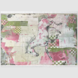 Geschilderde Patchwork Quiltontwerp Paard Decoupag Tissuepapier