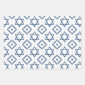 Geschilderde patronen feestdag en joodse sterren inpakpapier vel (Voorkant 3)