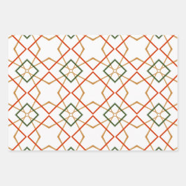 Geschilderde patronen feestdag en joodse sterren inpakpapier vel