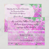 Geschilderde Petunias bruiloft uitnodigingen (Voorkant / Achterkant)