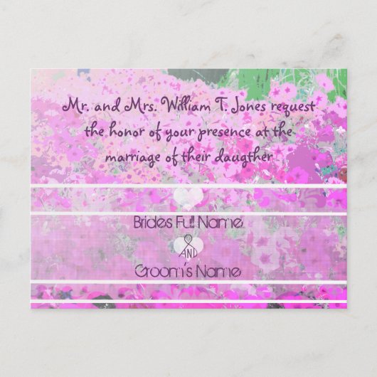 Geschilderde Petunias bruiloft uitnodigingen (Voorkant)