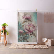 Geschilderde Pioenen - Stof