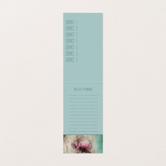 Geschilderde Pioenen - Visitekaartje (Binnenkant ongevouwen)