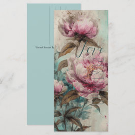 Geschilderde Pioenen - Wenskaart, Briefkaart