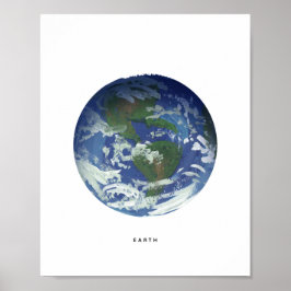 Geschilderde planeet aarde kunstprint poster