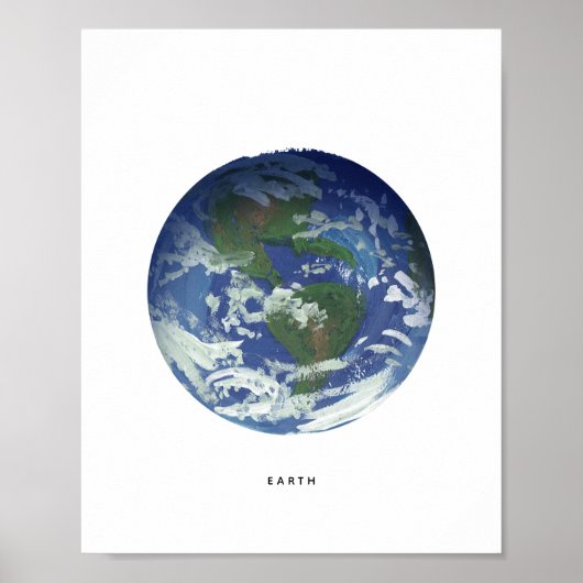 Geschilderde planeet aarde kunstprint poster (Voorkant)