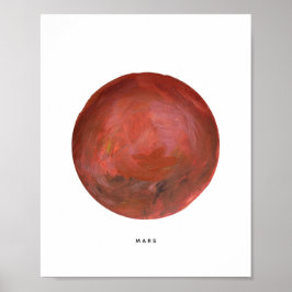 Geschilderde planeet Mars-kunstprint Poster