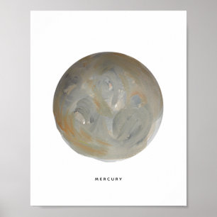 Geschilderde planeet Mercurius-kunstprint Poster