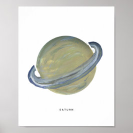 Geschilderde planeet Saturnus-kunstprint Poster