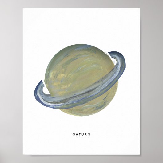 Geschilderde planeet Saturnus-kunstprint Poster (Voorkant)