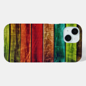 Geschilderde planten van hout in rood groen Blauwg Case-Mate iPhone Case (Achterkant (horizontaal))