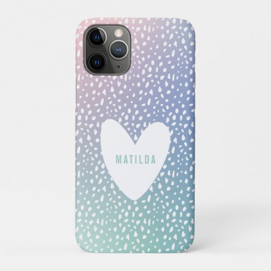 Geschilderde plek + hart pastel gradiënt gepersona Case-Mate iPhone case (Achterkant)