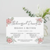 Geschilderde poinsettia Wedding Rehearsal Dinner Kaart (Staand voorkant)