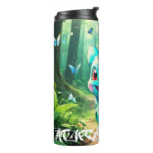 Geschilderde Pokémon Bulbasaur achtervolgen vlinde Thermosbeker (Gedraaid links)