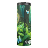 Geschilderde Pokémon Bulbasaur achtervolgen vlinde Thermosbeker (Achterkant)