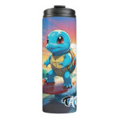 Geschilderde Pokémon Squirtle Surfing Travel Mug Thermosbeker (Voorkant)