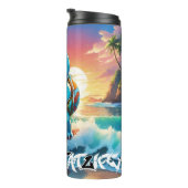 Geschilderde Pokémon Squirtle Surfing Travel Mug Thermosbeker (Geroteerd rechts)