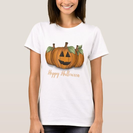 Geschilderde Pompoenen T-Shirt (Voorkant)