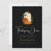 Geschilderde Pompoenen Thanksgiving Diner Kaart (Voorkant)