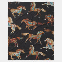 Geschilderde Poneys Fleece Deken