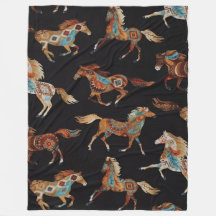 Geschilderde Poneys Fleece Deken