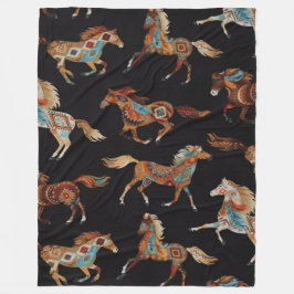 Geschilderde Poneys Fleece Deken