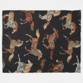 Geschilderde Poneys Fleece Deken (Voorkant (Horizontaal))