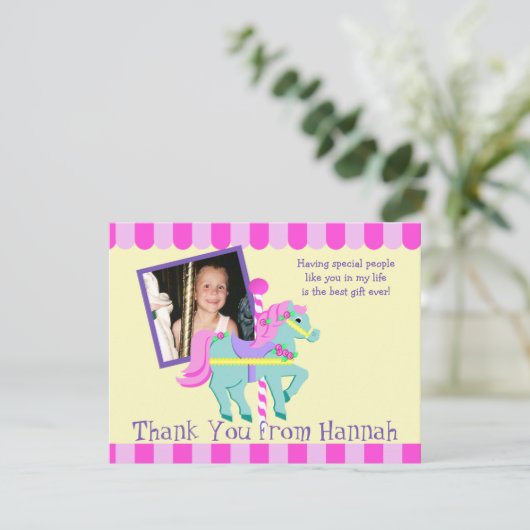 Geschilderde Pony Foto Dank u Platte Kaart (Staand voorkant)