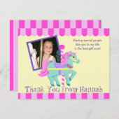 Geschilderde Pony Foto Dank u Platte Kaart (Voorkant / Achterkant)