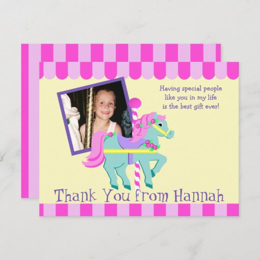 Geschilderde Pony Foto Dank u Platte Kaart (Voorkant / Achterkant)